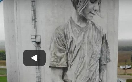Thumbnail Image For Guido Van Helten | Mural Artist | Faulkton SD Silo Painting - Click Here To See